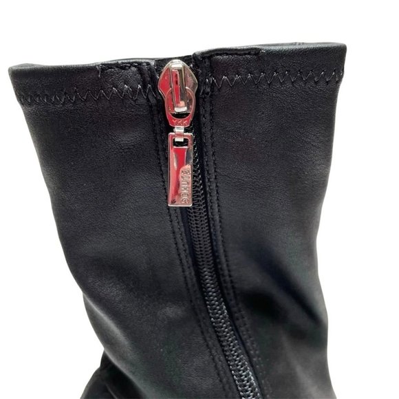 NIB SCHUTZ AMELLIE LEATHER MID CALF SOCK BOOTS IN BLACK SZ  9.5 - 6.5 - Picture 6 of 12